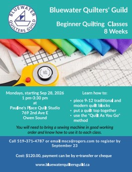 Event image Beginner Quilting Classes